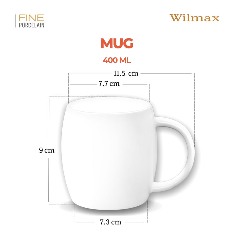 Kubek 400 ml biały porcelanowy WL-993086/A