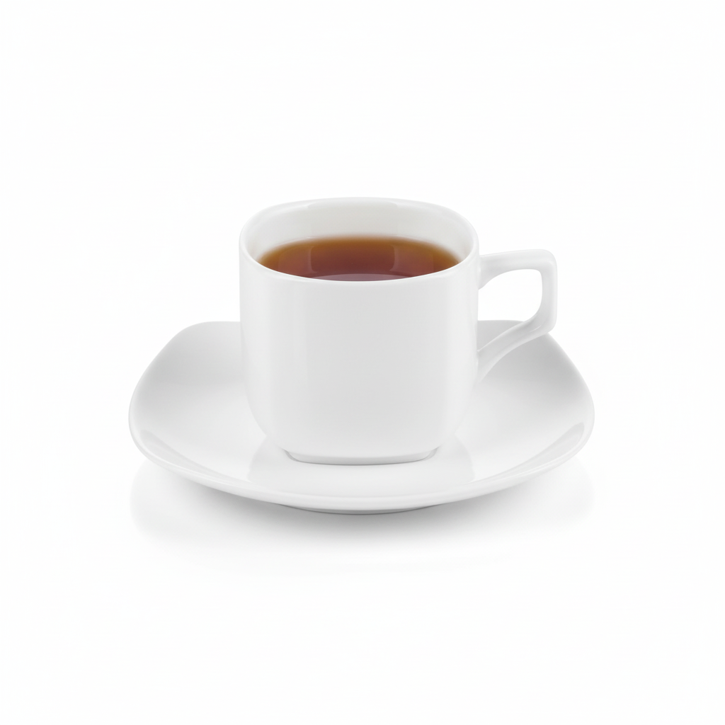 Square tea cup 200 ml with saucer in a colour gift box, Wilmax porcelain