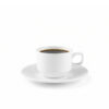 Biały porcelanowy kubek 140 ml ze spodkiem 13 cm, kolekcja Atrium Wilmax