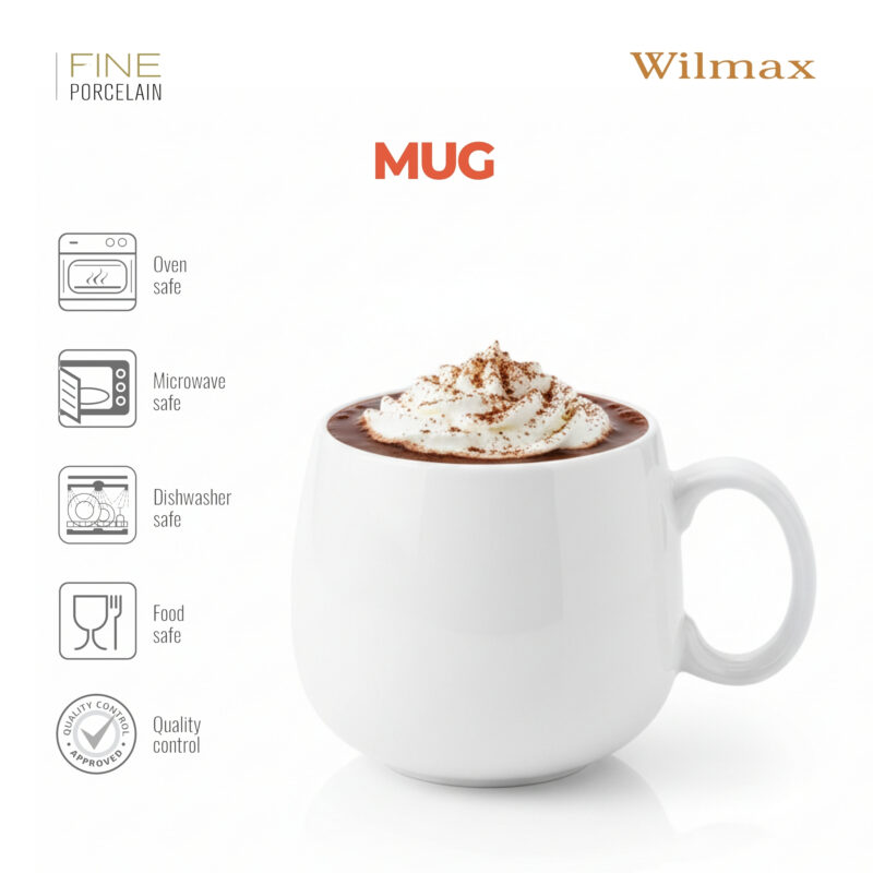 Kubek 400 ml biały porcelanowy WL-993084/A