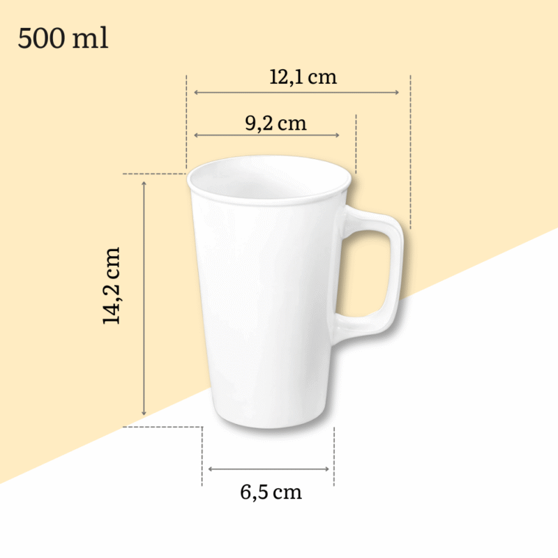 Kubek 500 ml biały porcelanowy WL-993083/A