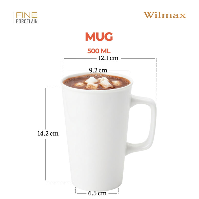 Kubek 500 ml biały porcelanowy WL-993083/A