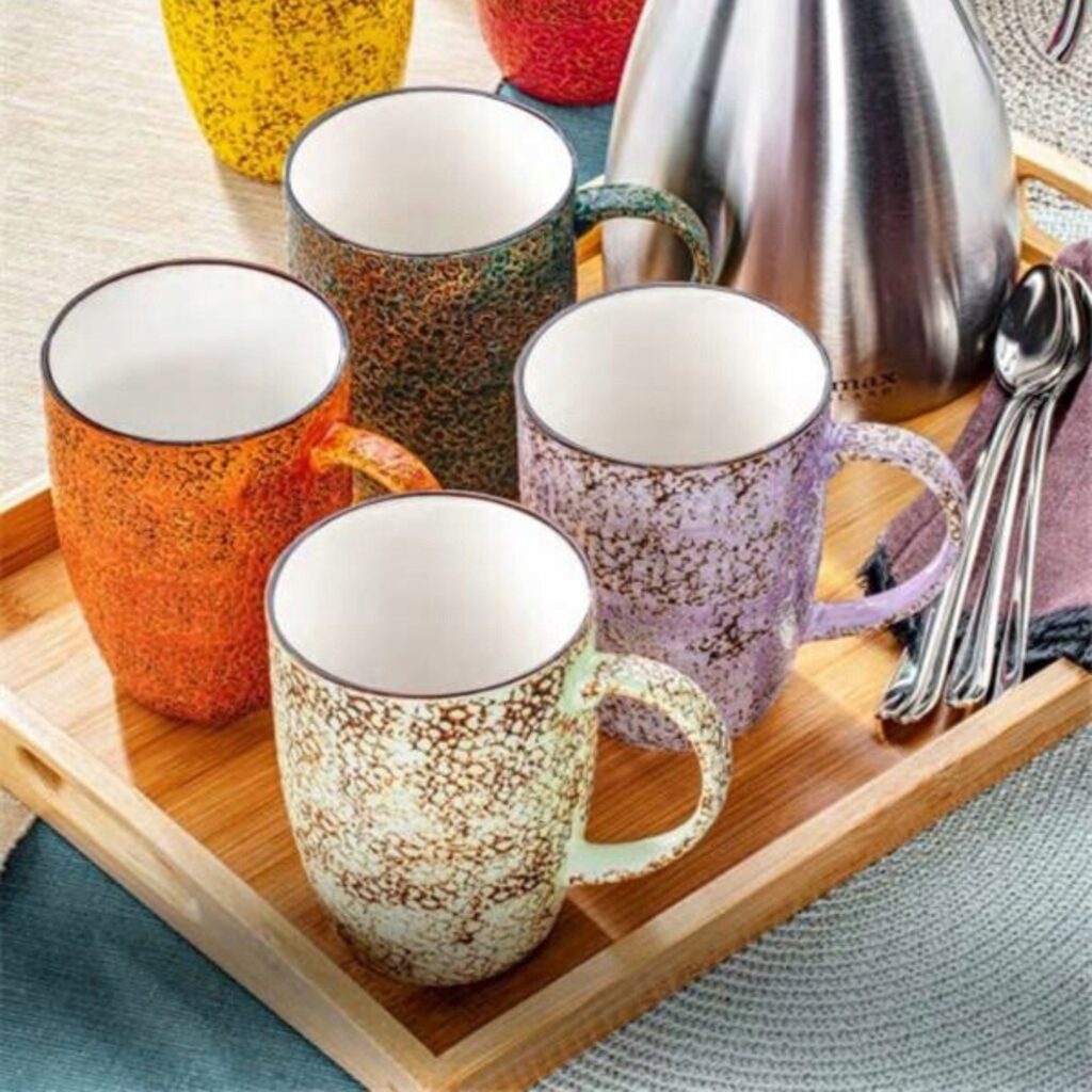 Kubek duży zielony porcelanowy 460 ml WL-667537/A