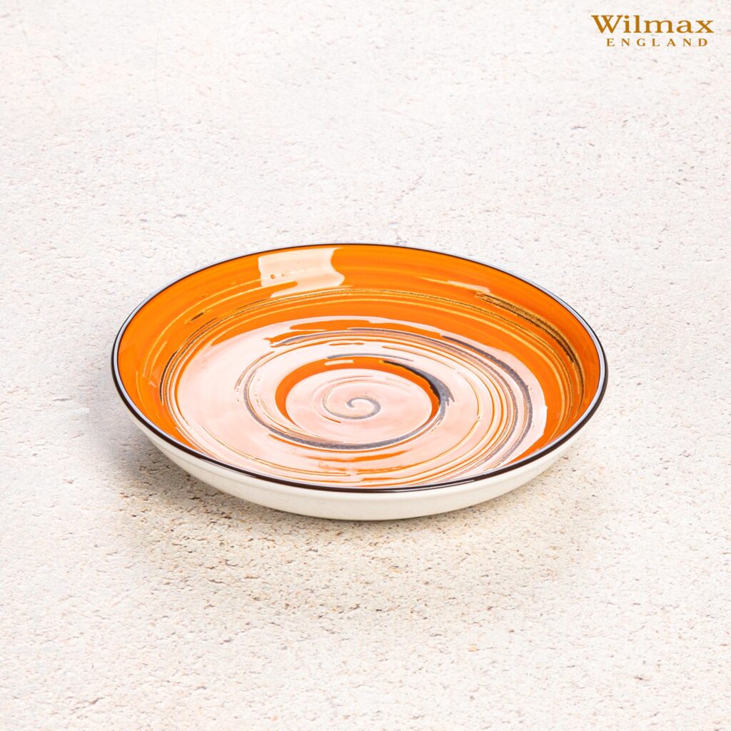 Spodek 15 cm pomarańczowy porcelanowy Spiral WL-669336/B