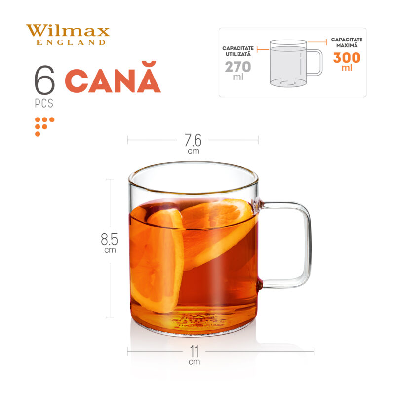 Kubek szklany 320 ml WL-888606/A