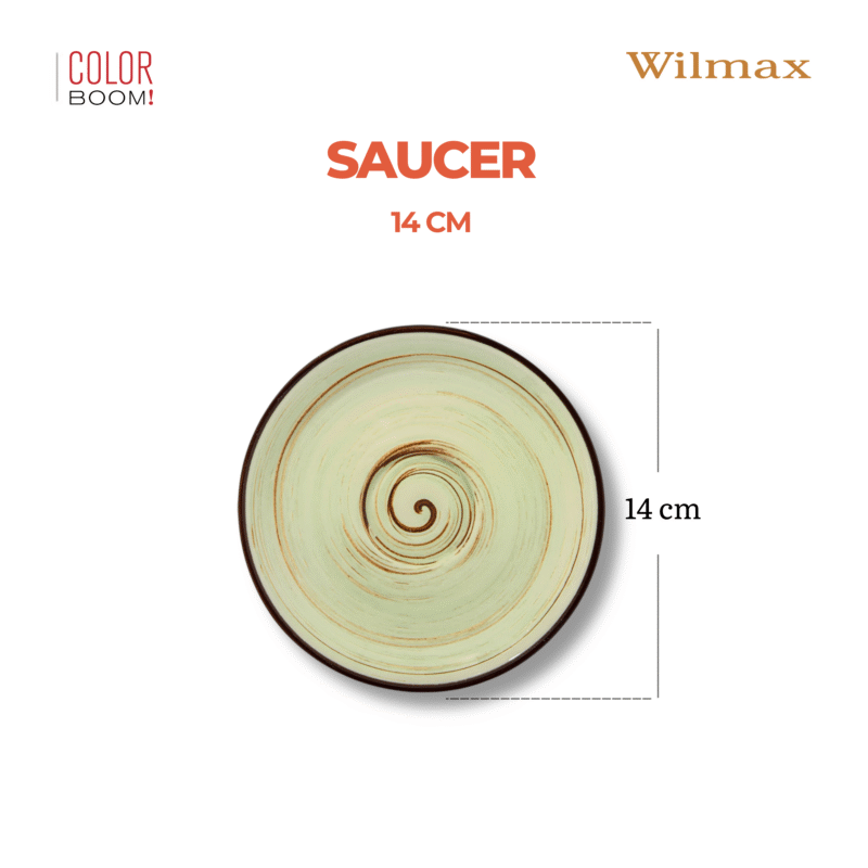 Spodek pistacjowy porcelanowy 14 cm WL-669135/B