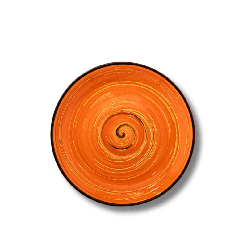 Talerz z wysokim rantem pomarańczowy porcelanowy 28 cm WL-669336/B