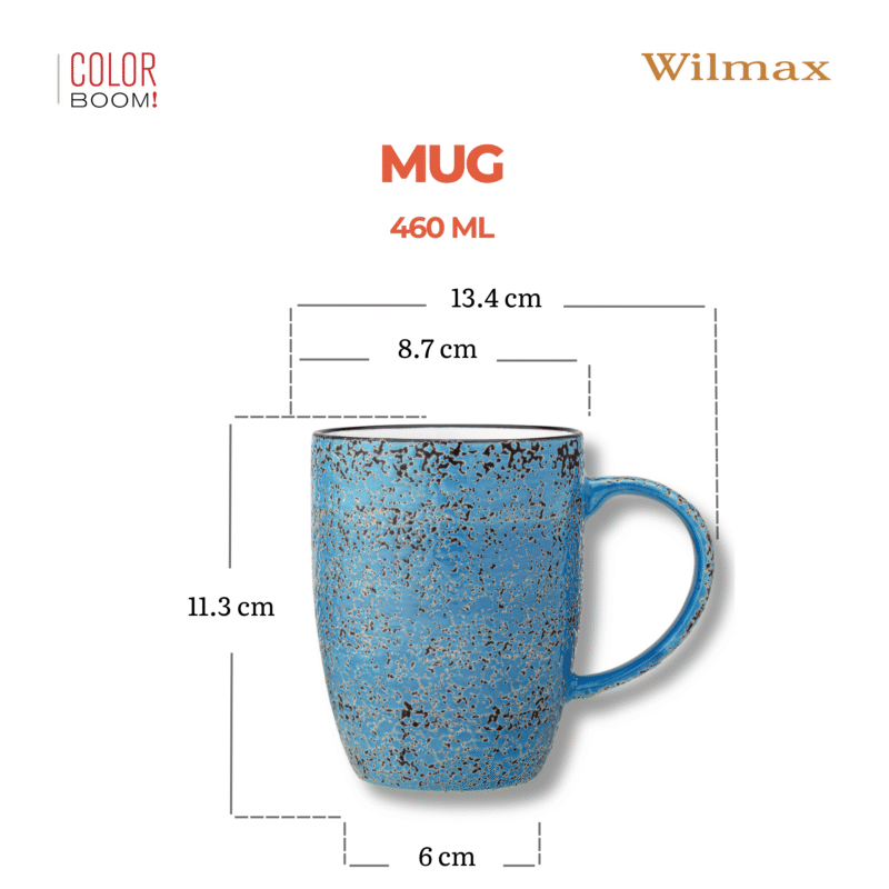 Kubek duży niebieski porcelanowy 460 ml WL-667637/A
