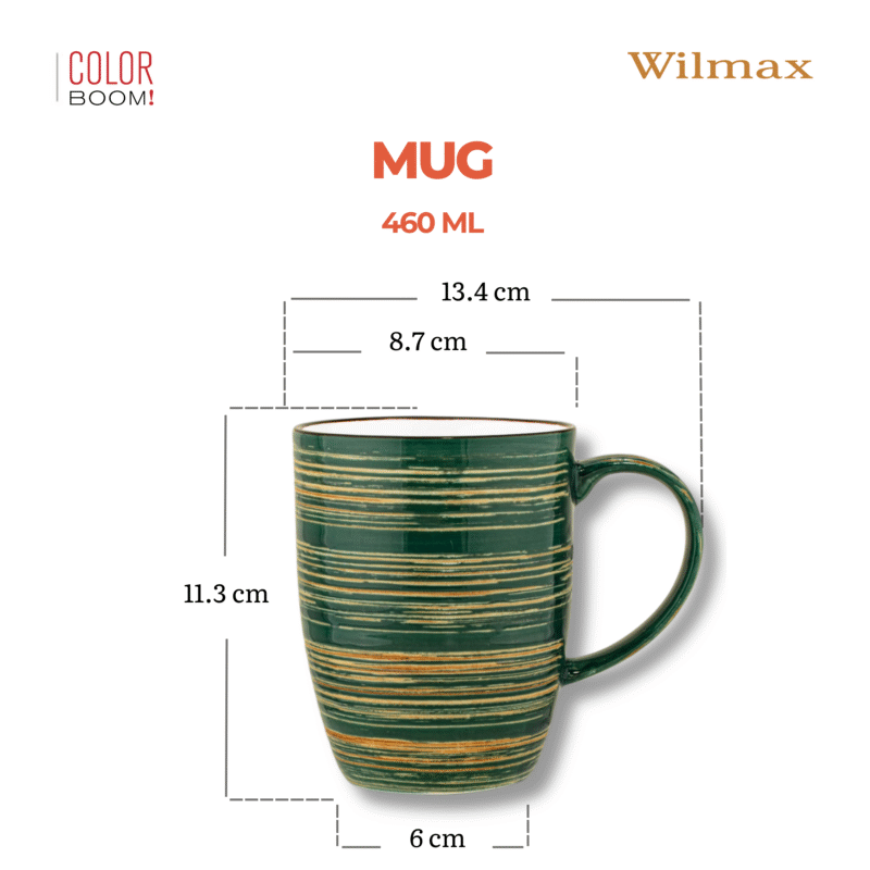 Kubek zielony porcelanowy 460 ml WL-669537/A