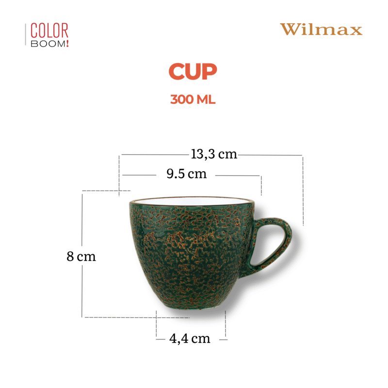 Filiżanka zielona porcelanowa 300 ml WL-667536/A
