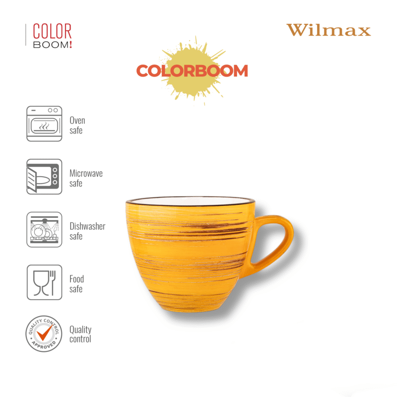 Filiżanka żółta porcelanowa 11 cm 190 ml WL-669435/A