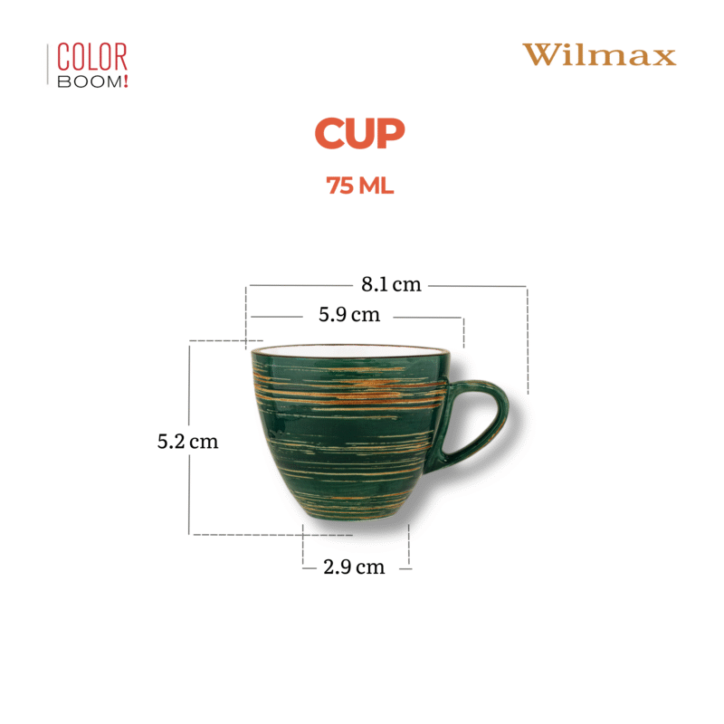 Filiżanka zielona porcelanowa 75 ml WL-669533/A