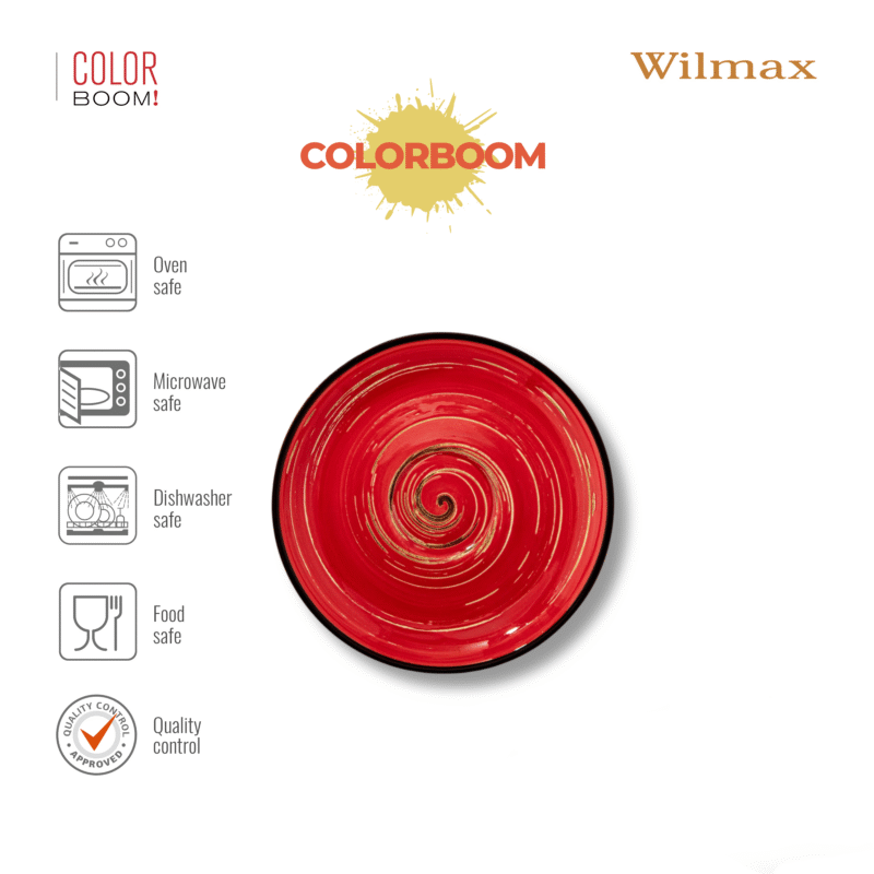 Spodek czerwony porcelanowy 11 cm WL-669233/B