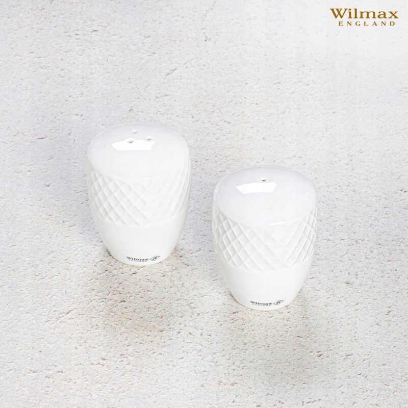 Solniczka i pieprzniczka białe porcelanowe zestaw 2 sztuki WL-880124/2C