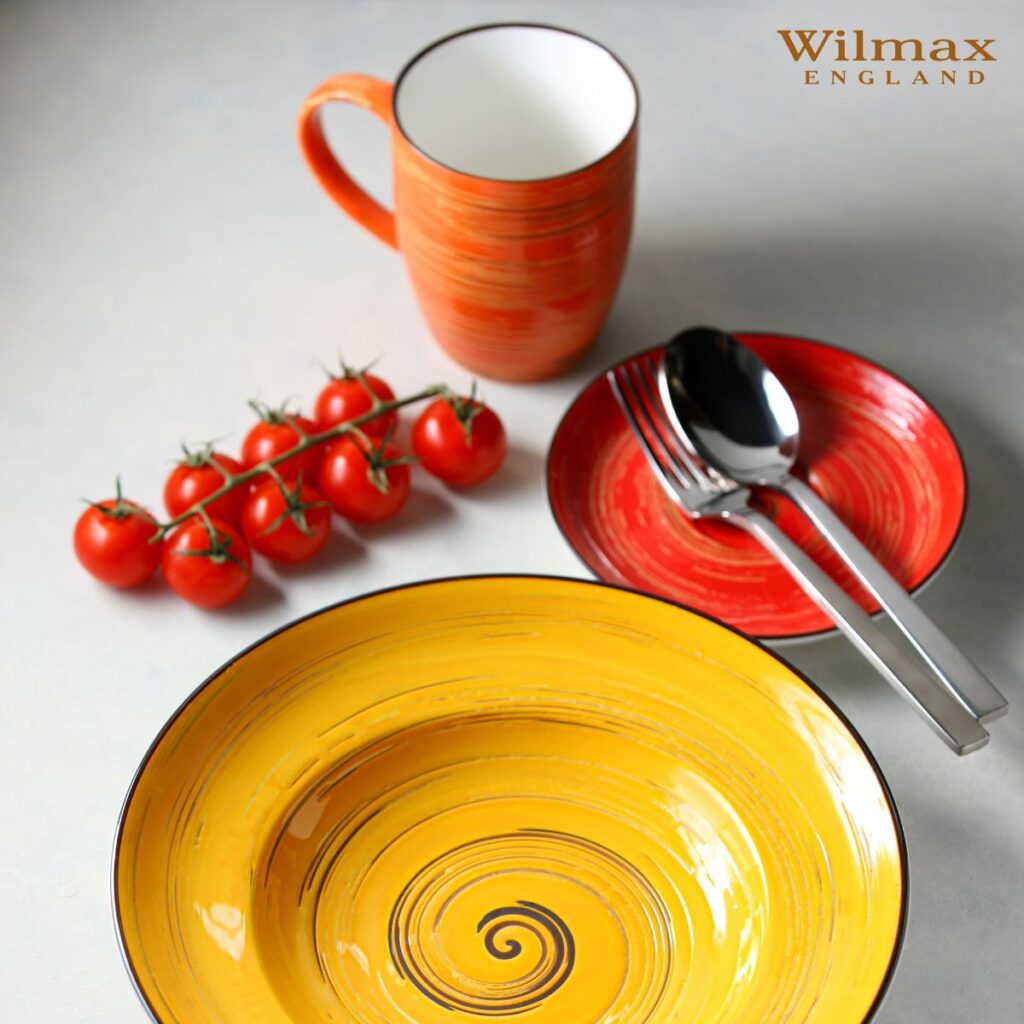 Kubek duży pomarańczowy porcelanowy 460 ml WL-669337/A
