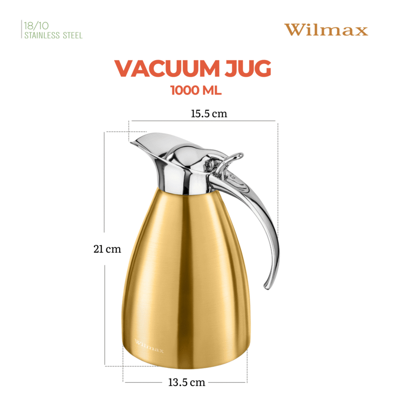 Dzbanek próżniowy dwuścienny złoty stal nierdzewna 1000 ml WL-511020135/A