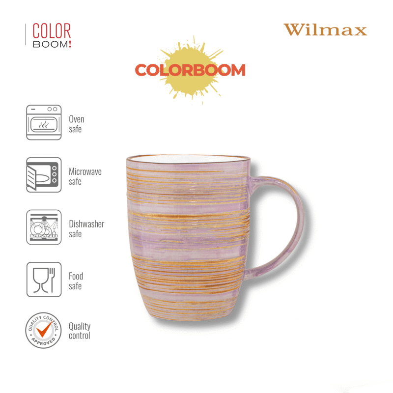Kubek duży fioletowy porcelanowy 460 ml WL-669737/A