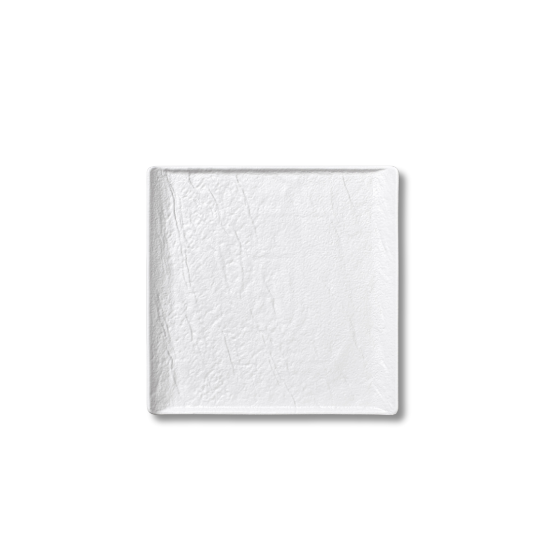 Talerz kwadratowy biały matowy porcelanowy 13x13 cm WL-661504/A