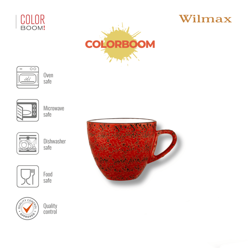 Filiżanka czerwona porcelanowa 8.1 cm 75 ml WL-667233/A