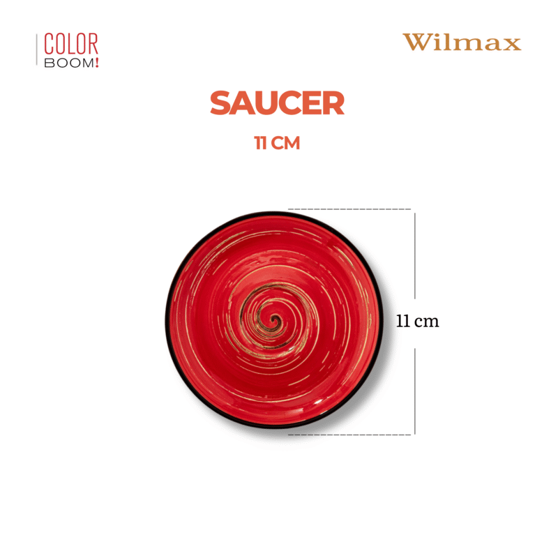 Spodek czerwony porcelanowy 11 cm WL-669233/B