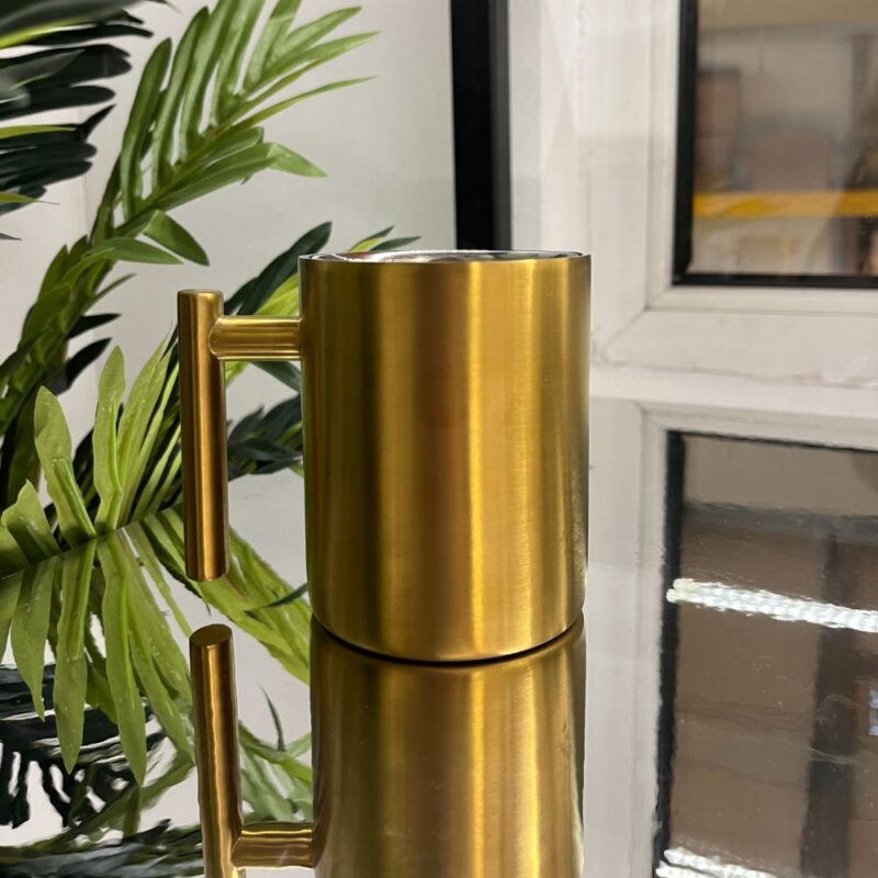Kubek ze stali nierdzewnej z podwójną ścianką 350 ml - złoty kolor WL-517610135/A