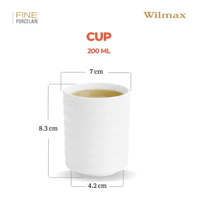 Kubek w stylu japońskim 200 ml biały porcelanowy WL-993019/A