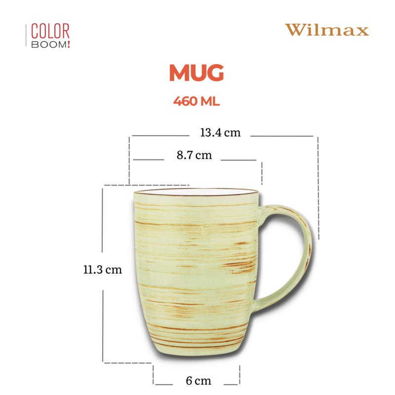 Kubek duży pistacjowy porcelanowy 460 ml WL-669137/A