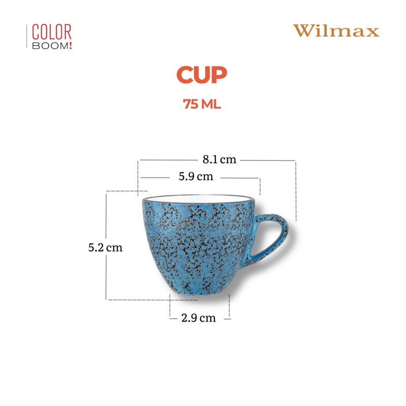 Filiżanka niebieska porcelanowa 75 ml WL-667633/A