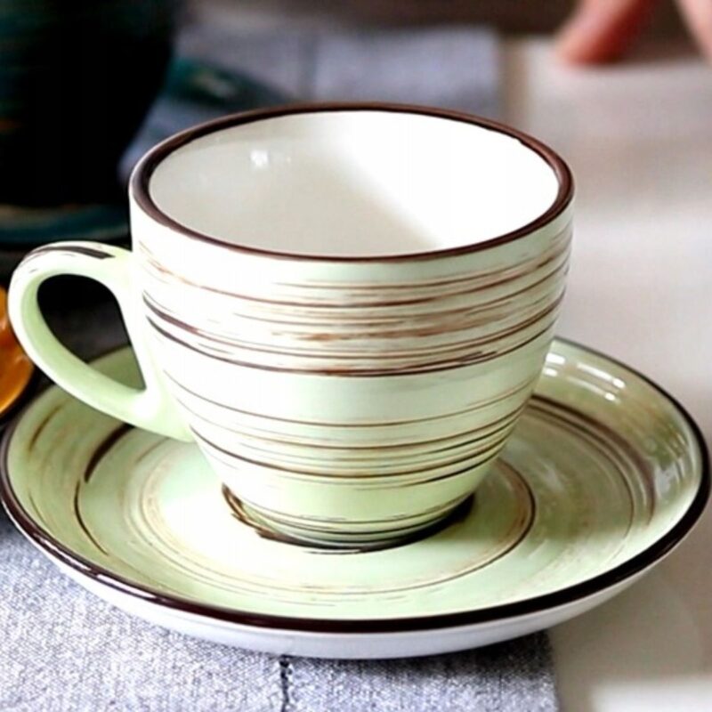 Filiżanka pistacjowa porcelanowa 11 cm 190 ml WL-669135/A
