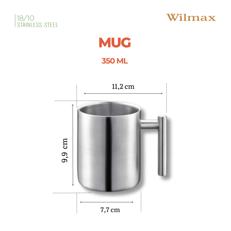 Kubek ze stali nierdzewnej z podwójną ścianką 350 ml WL-517610115/A