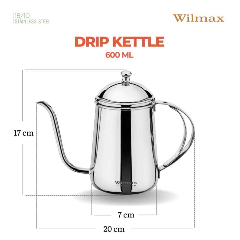 Czajnik kroplowy stal nierdzewna 600 ml WL-551112/1C