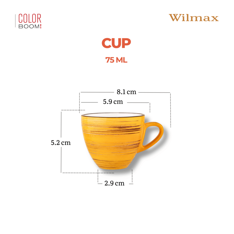 Filiżanka żółta porcelanowa 75 ml WL-669433/A