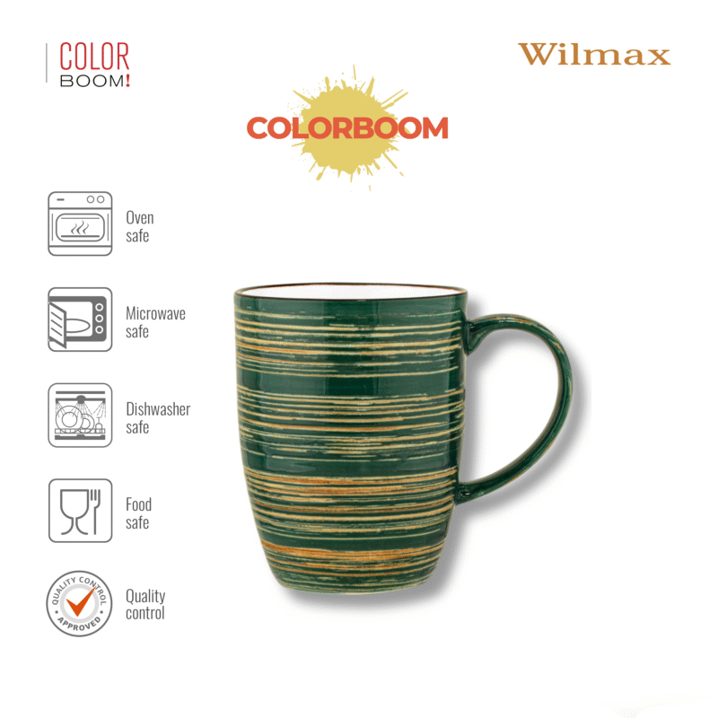 Kubek zielony porcelanowy 460 ml WL-669537/A