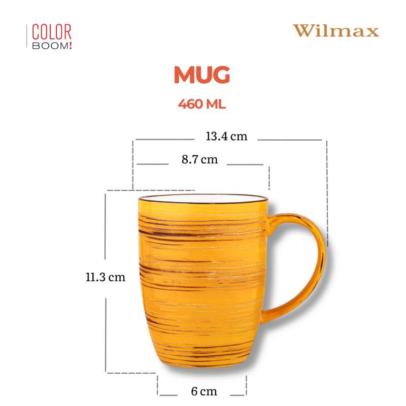 Kubek duży żółty porcelanowy 460 ml WL-669437/A