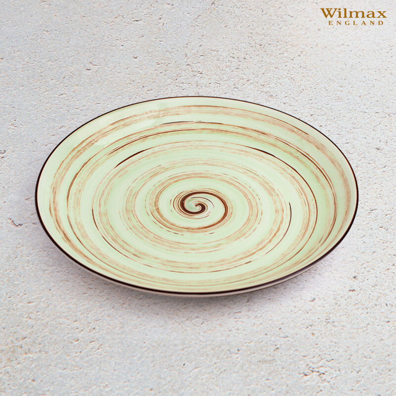 Talerz obiadowy pistacjowy porcelanowy 28 cm WL-669116/A