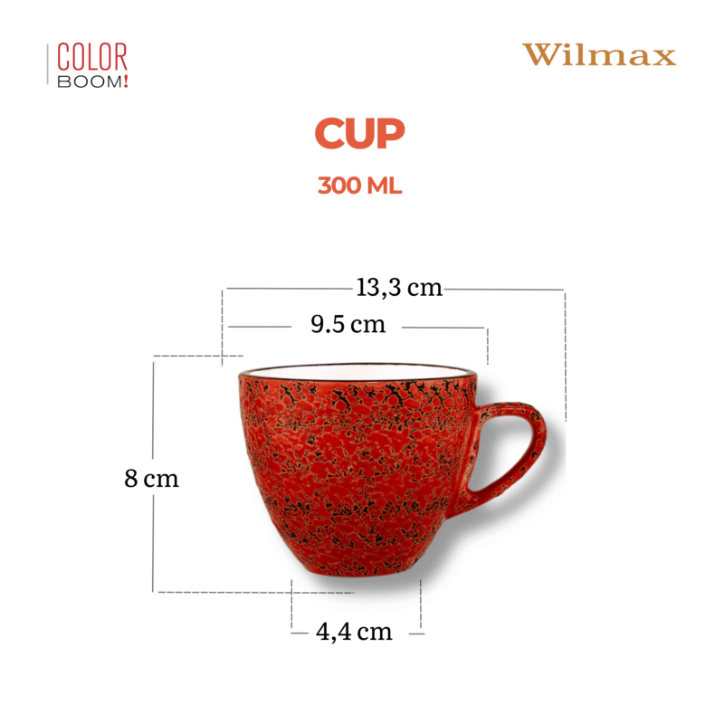 Filiżanka czerwona porcelanowa 300 ml WL-667236/A