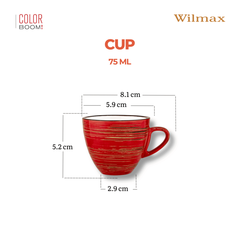 Filiżanka czerwona porcelanowa 75 ml WL-669233/A
