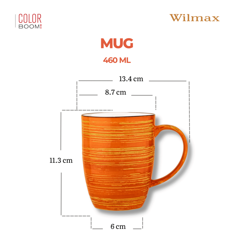 Kubek duży pomarańczowy porcelanowy 460 ml WL-669337/A