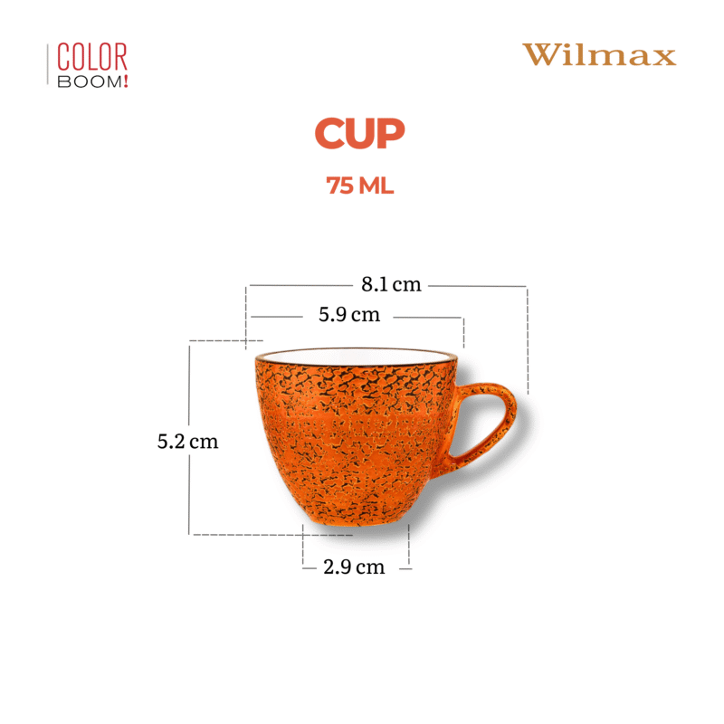 Filiżanka pomarańczowa porcelanowa 8.1 cm 75 ml WL-667333/A