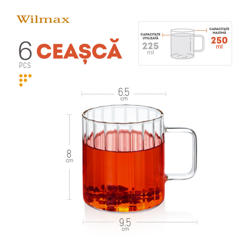 Kubek ryflowany 250 ml WL-888615/A