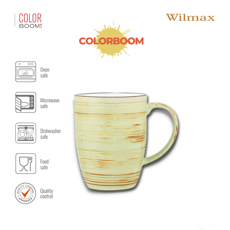 Kubek duży pistacjowy porcelanowy 460 ml WL-669137/A