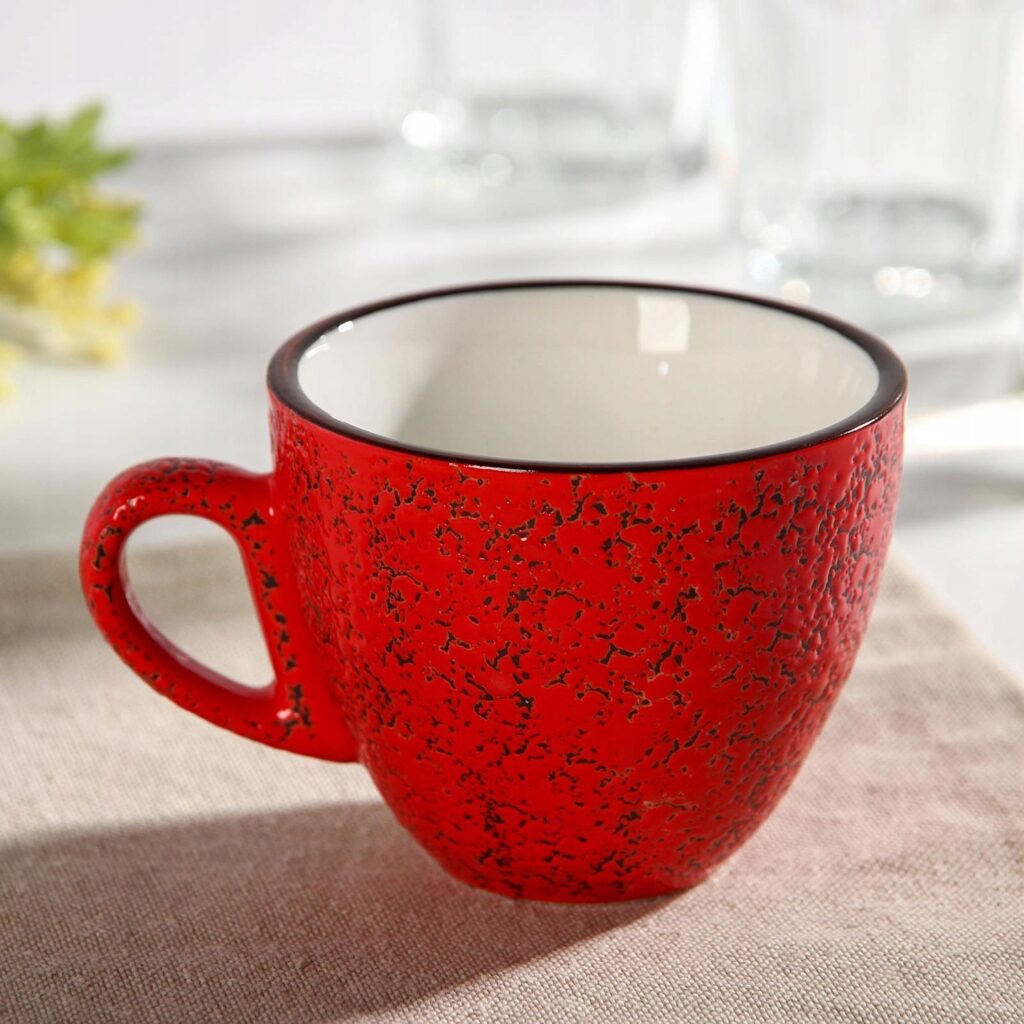 Filiżanka czerwona porcelanowa 300 ml WL-667236/A