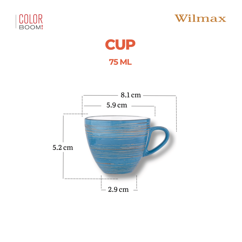 Filiżanka niebieska porcelanowa 75 ml WL-669633/A