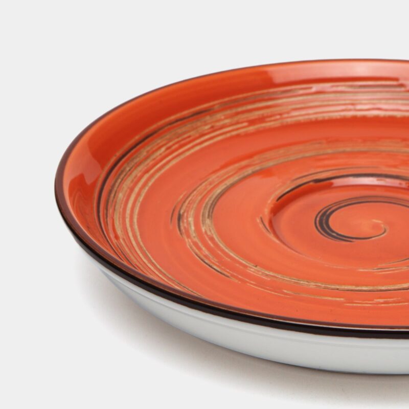 Spodek 15 cm pomarańczowy porcelanowy Spiral WL-669336/B