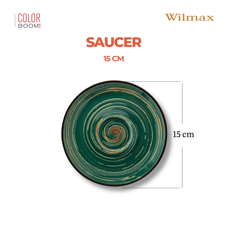 Spodek zielony porcelanowy 15 cm WL-669536/B