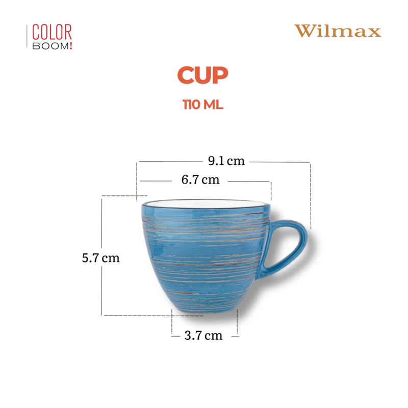 Filiżanka niebieska porcelanowa 110 ml WL-669634/A