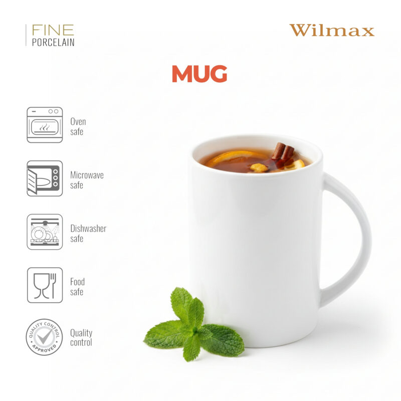 Kubek 450 ml biały porcelanowy WL-993090/A
