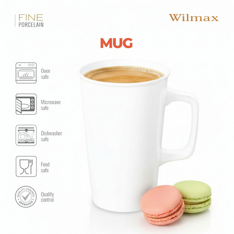 Kubek 500 ml biały porcelanowy WL-993083/A