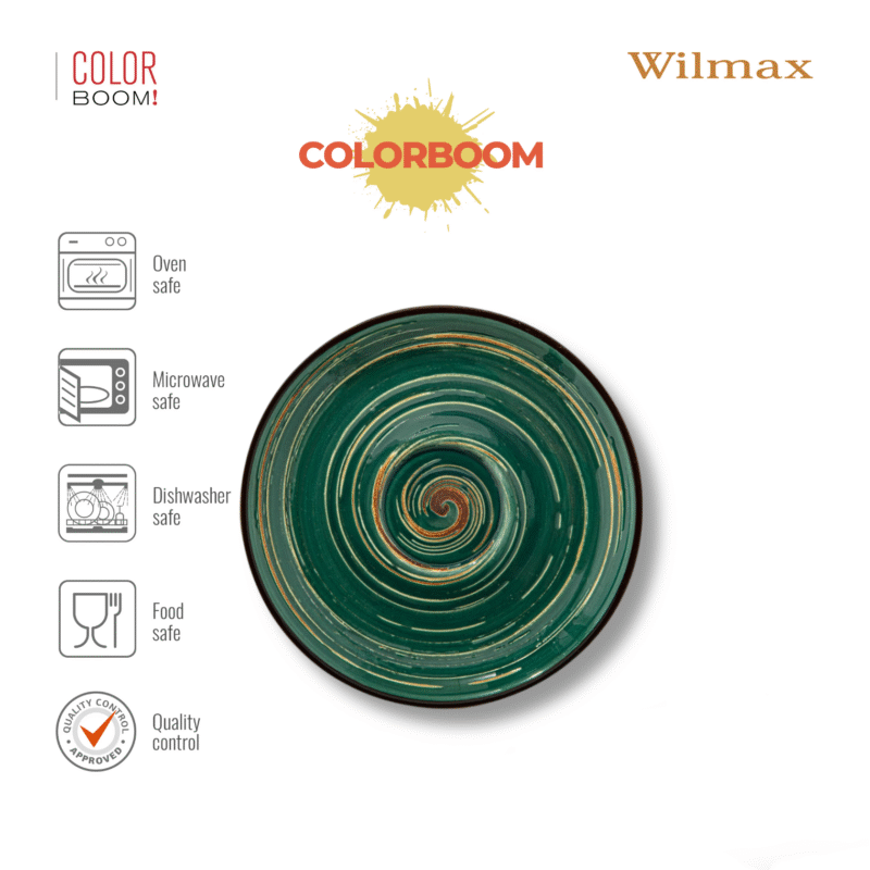 Spodek zielony porcelanowy 15 cm WL-669536/B