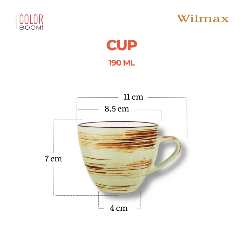 Filiżanka pistacjowa porcelanowa 11 cm 190 ml WL-669135/A
